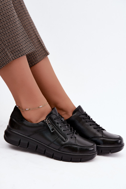 Faux leren schoenen Vinceza 13130 in zwarte kleur