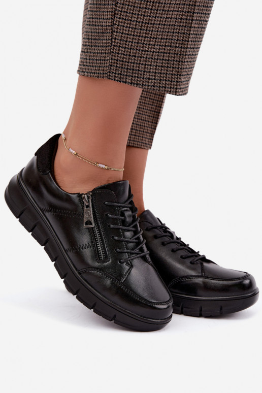 Faux leren schoenen Vinceza 13130 in zwarte kleur