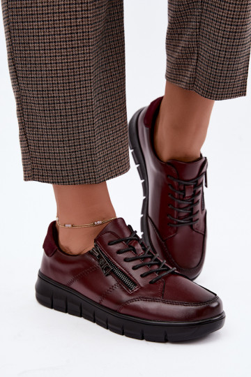 Faux leren schoenen Vinceza 13130 in bordeaux kleur