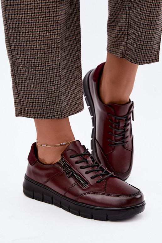 Faux leren schoenen Vinceza 13130 in bordeaux kleur