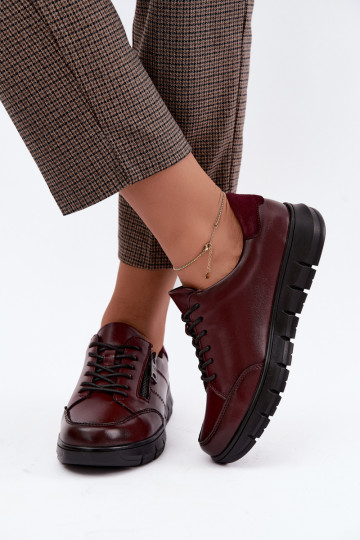 Faux leren schoenen Vinceza 13130 in bordeaux kleur 2