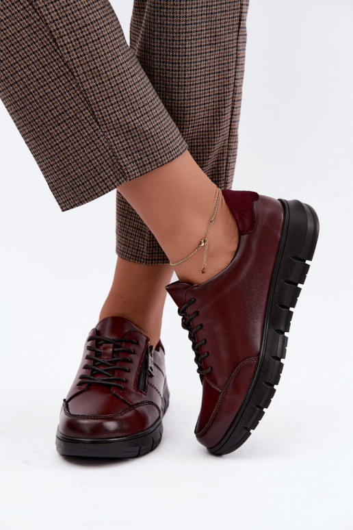 Faux leren schoenen Vinceza 13130 in bordeaux kleur