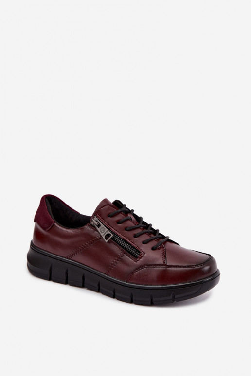 Faux leren schoenen Vinceza 13130 in bordeaux kleur