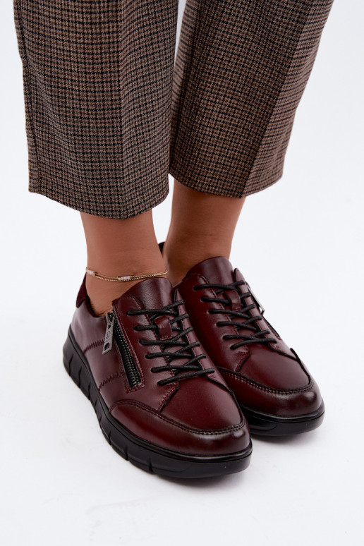 Faux leren schoenen Vinceza 13130 in bordeaux kleur