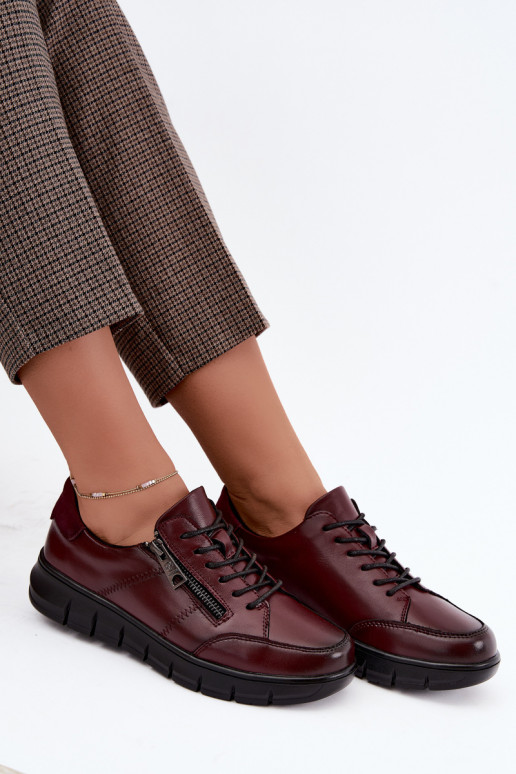 Faux leren schoenen Vinceza 13130 in bordeaux kleur