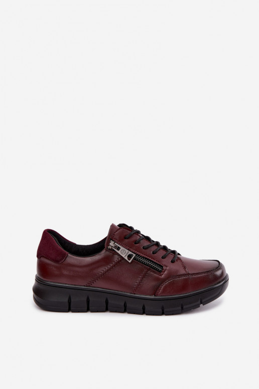 Faux leren schoenen Vinceza 13130 in bordeaux kleur