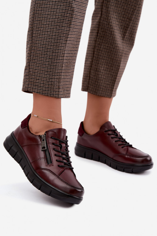 Faux leren schoenen Vinceza 13130 in bordeaux kleur