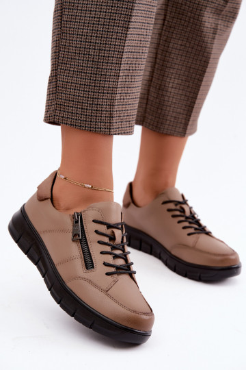 Faux leren schoenen Vinceza 13130 in zandkleur 2