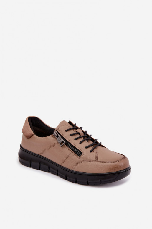 Faux leren schoenen Vinceza 13130 in zandkleur