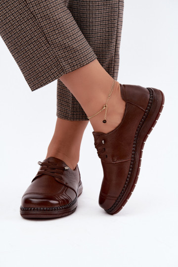 Faux leren schoenen Vinceza 107240 in bruine kleur