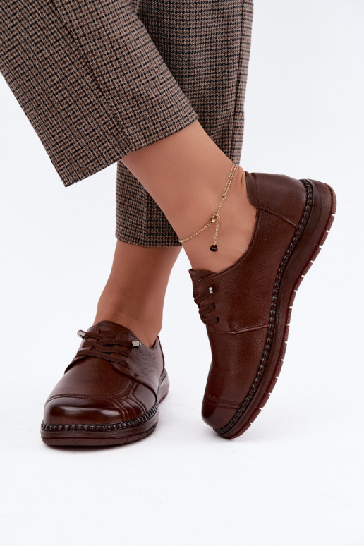 Faux leren schoenen Vinceza 107240 in bruine kleur