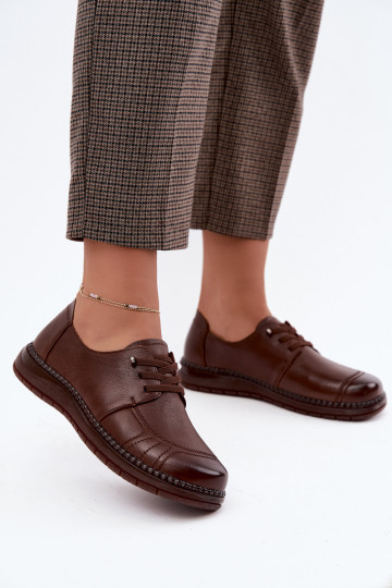 Faux leren schoenen Vinceza 107240 in bruine kleur 2