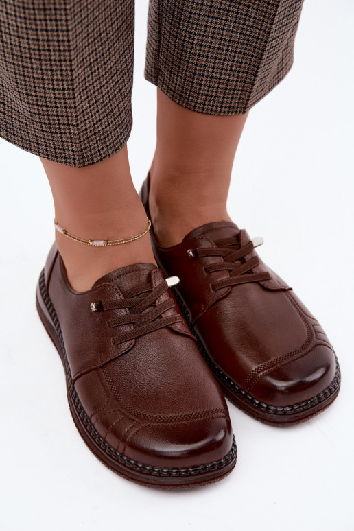 Faux leren schoenen Vinceza 107240 in bruine kleur