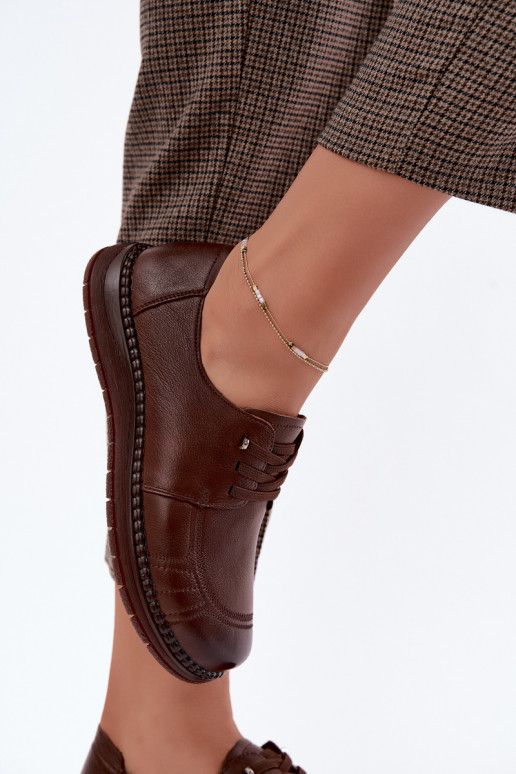 Faux leren schoenen Vinceza 107240 in bruine kleur
