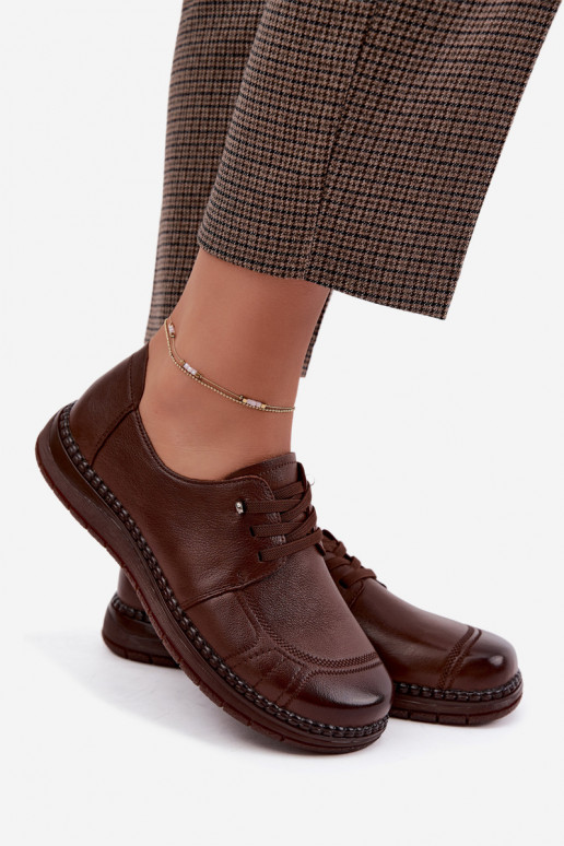 Faux leren schoenen Vinceza 107240 in bruine kleur