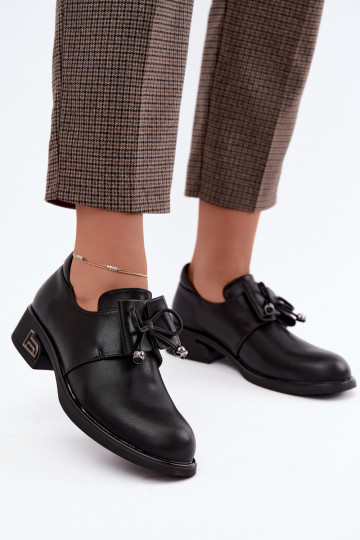 Faux leren schoenen met strikken T.Sokolski AN J26-190 in zwarte kleur 2