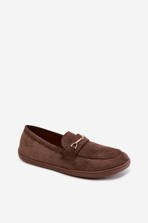 Gouden mocassins Barefoot Ze met bruine details Paresa