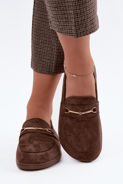 Gouden mocassins Barefoot Ze met bruine details Paresa