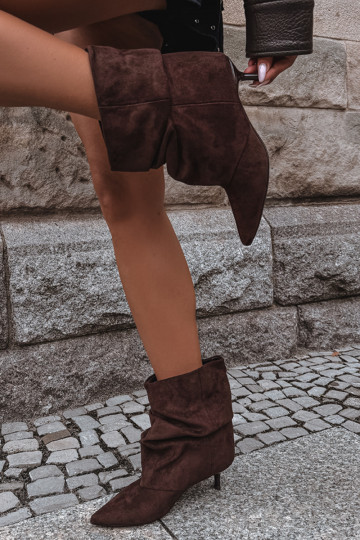 Instap enkellaarsjes met hakken van faux suede Loralia 2