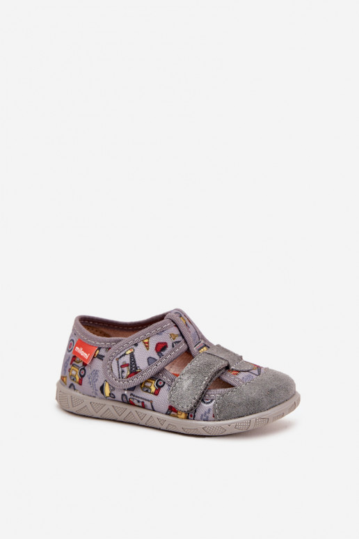 Kinderslippers Milami met plakkende sluitingen in grijs