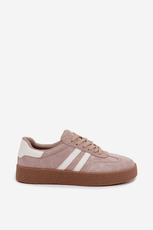 Bellmont zandkleurige faux suede sneakers