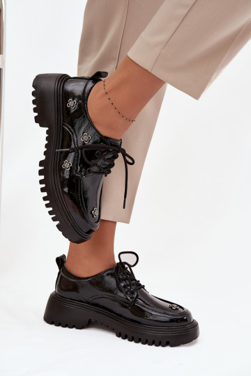 Leren dameschoenen met gespen in zwart Artiker 57C0333