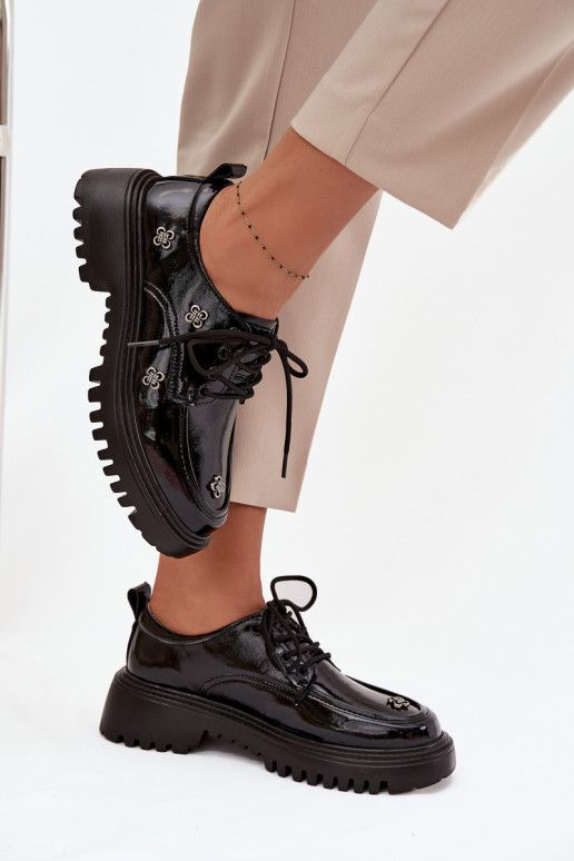 Leren dameschoenen met gespen in zwart Artiker 57C0333