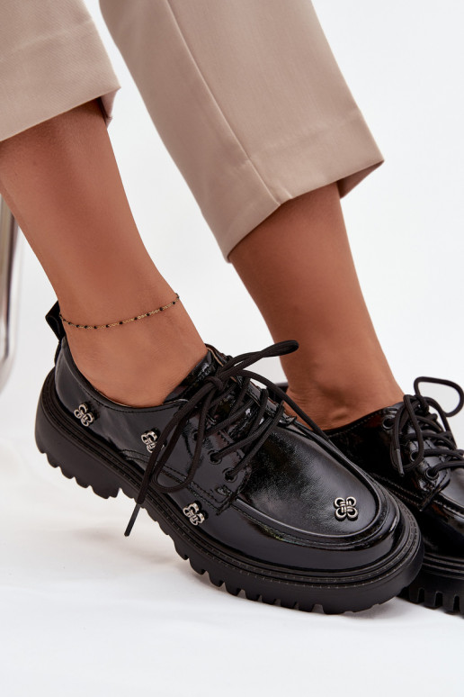 Leren dameschoenen met gespen in zwart Artiker 57C0333