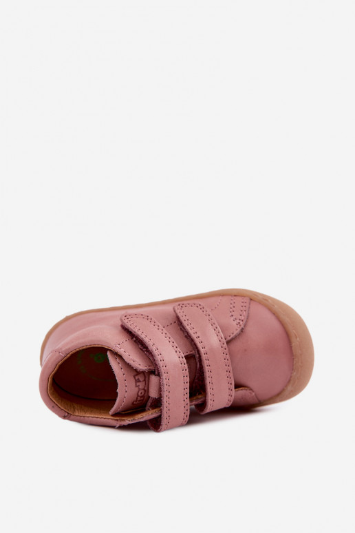 Donkerroze leren kinderschoenen Barefoot Froddo G2130328-6