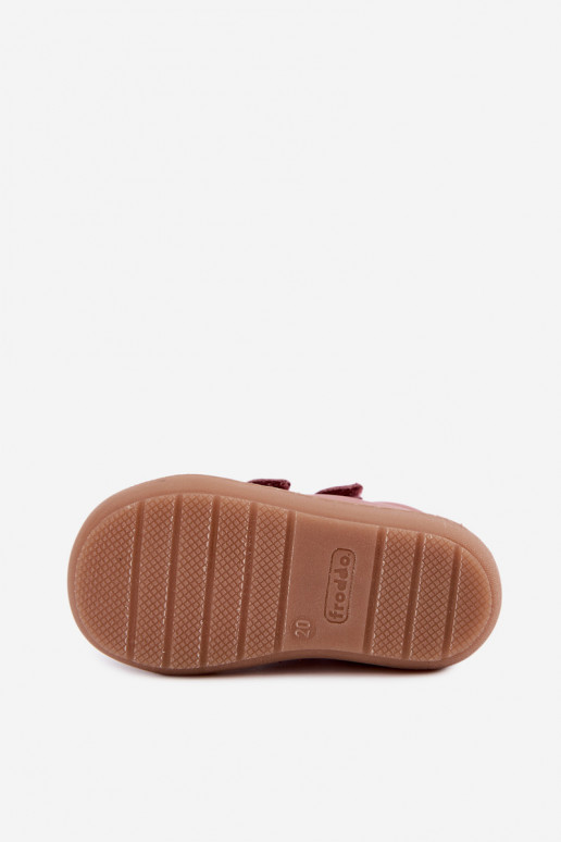 Donkerroze leren kinderschoenen Barefoot Froddo G2130328-6
