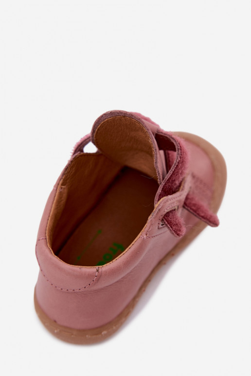 Donkerroze leren kinderschoenen Barefoot Froddo G2130328-6