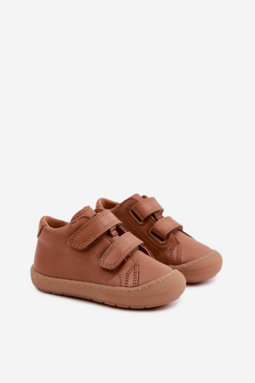 Bruine leren kinderschoenen Barefoot Froddo G2130328-2