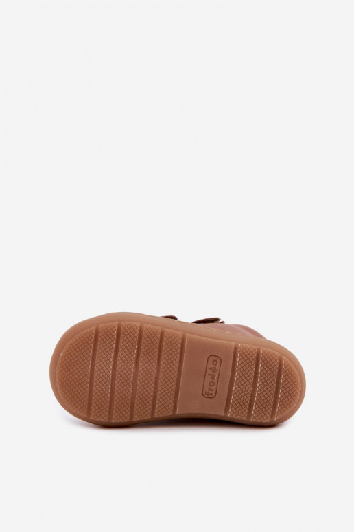 Bruine leren kinderschoenen Barefoot Froddo G2130328-2