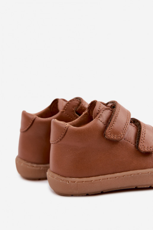 Bruine leren kinderschoenen Barefoot Froddo G2130328-2