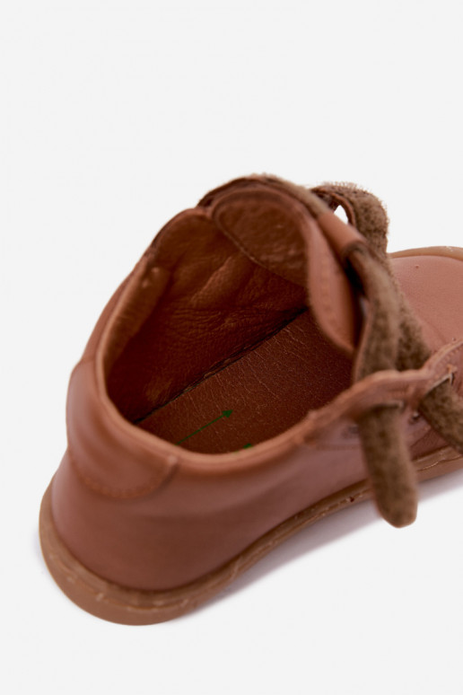 Bruine leren kinderschoenen Barefoot Froddo G2130328-2