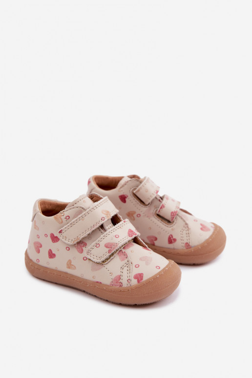 Zandkleurige leren kinderschoenen Barefoot Froddo G2130328-64