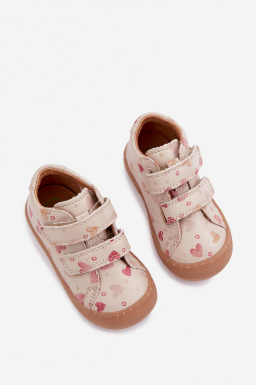 Zandkleurige leren kinderschoenen Barefoot Froddo G2130328-64
