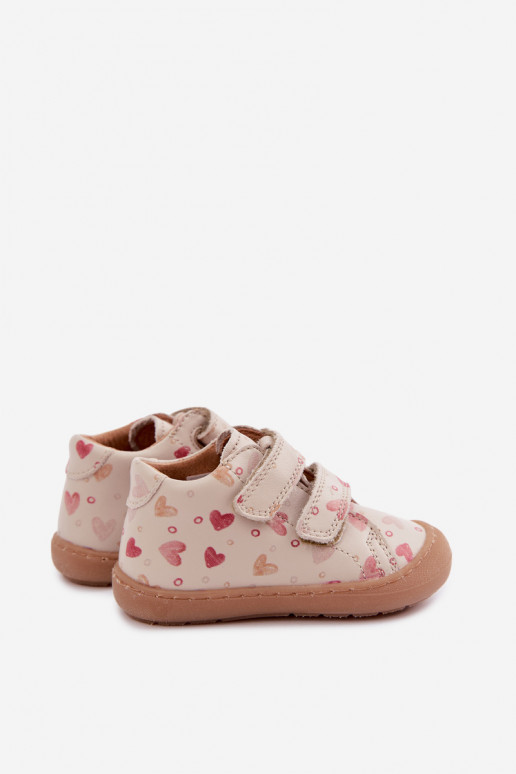 Zandkleurige leren kinderschoenen Barefoot Froddo G2130328-64