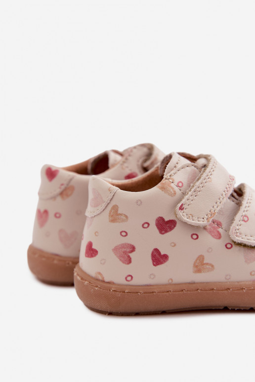 Zandkleurige leren kinderschoenen Barefoot Froddo G2130328-64