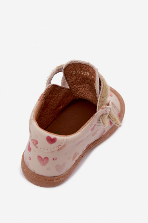 Zandkleurige leren kinderschoenen Barefoot Froddo G2130328-64