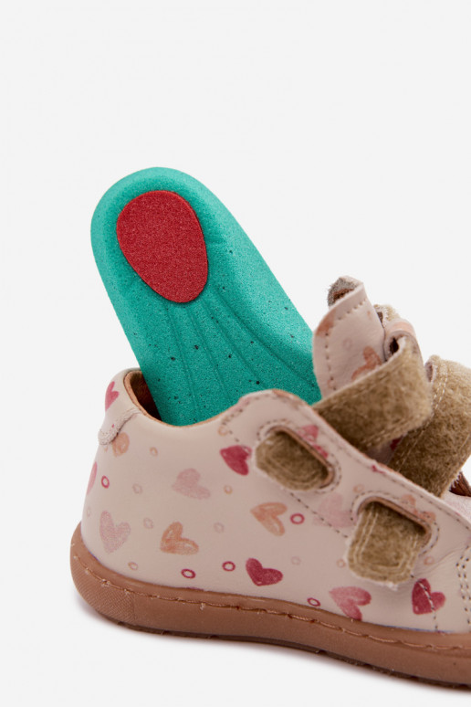 Zandkleurige leren kinderschoenen Barefoot Froddo G2130328-64