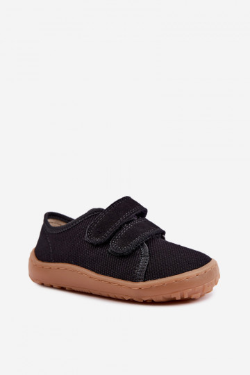 Zwarte kinderslippers Barefoot Froddo Canvas G1700440-19