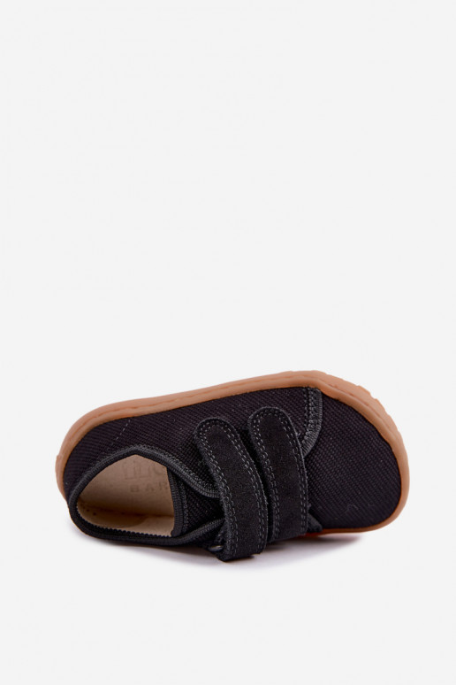Zwarte kinderslippers Barefoot Froddo Canvas G1700440-19