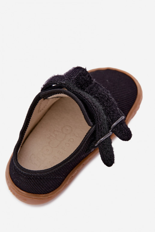 Zwarte kinderslippers Barefoot Froddo Canvas G1700440-19