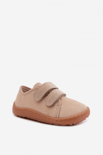Zandkleurige kinderslippers Barefoot Froddo Canvas G1700440-22
