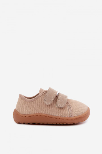 Zandkleurige kinderslippers Barefoot Froddo Canvas G1700440-22 2
