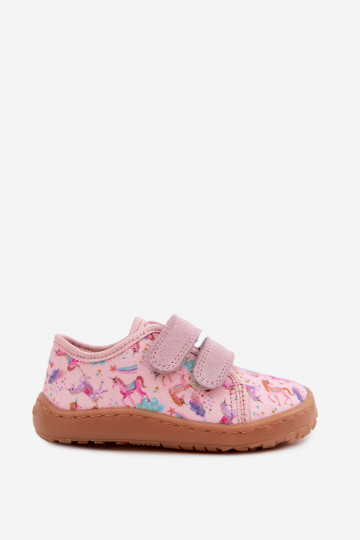 Roze kinderslippers Barefoot Eenhoorns Froddo Canvas G1700440-26 2