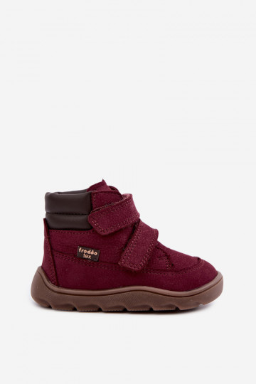 Bordeauxkleurige leren kinderschoenen Barefoot Froddo G2110150-9 2