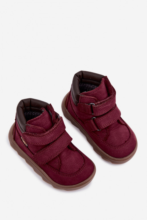 Bordeauxkleurige leren kinderschoenen Barefoot Froddo G2110150-9