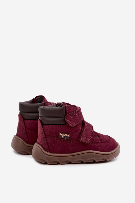 Bordeauxkleurige leren kinderschoenen Barefoot Froddo G2110150-9